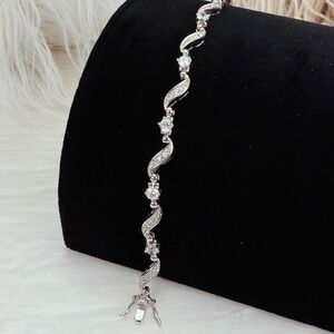 Vintage Silvertone, clear bling dressy, tennis bracelet